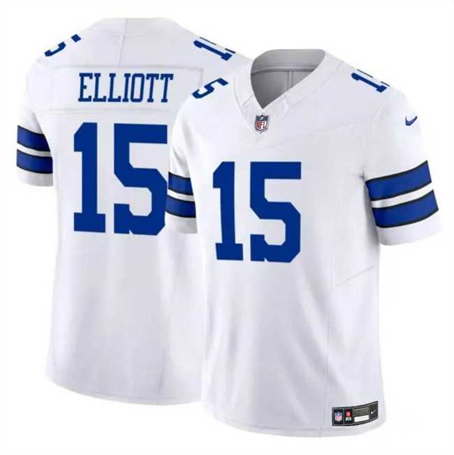 Men & Women & Youth Dallas Cowboys #15 Ezekiel Elliott White 2023 F.U.S.E Vapor Untouchable Limited Stitched Jersey,We sell and wholesale Men & Women & Youth Dallas Cowboys #15 Ezekiel Elliott White 2023 F.U.S.E Vapor Untouchable Limited Stitched Jersey on line form chian!